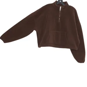 Fabletics Rayne Polar Fleece 1/4 Zip Brown XL Oversized Lounge Cozy Athleisure thumbnail 2