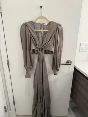Boutique Olive Green Maxi Dress Size Small thumbnail 2