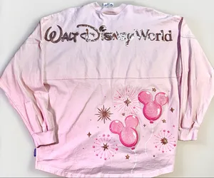 Disney World Walt Disney 50th Anniversary Spirit Oversize long Sleeve Shirt Pink XL thumbnail 2