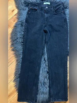 Abercrombie & Fitch Mid Rise 90's Straight Black Jeans Size 25 Short thumbnail 2