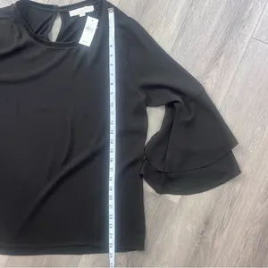 Loft Elegant Black Women's Top with Bell Sleeves Large New thumbnail 8
