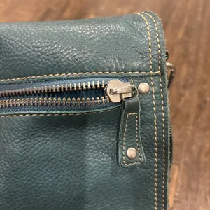 Fossil Long‎ Live Vintage Women's Teal Green Pebbled Leather Purse Crossbody Bag thumbnail 5