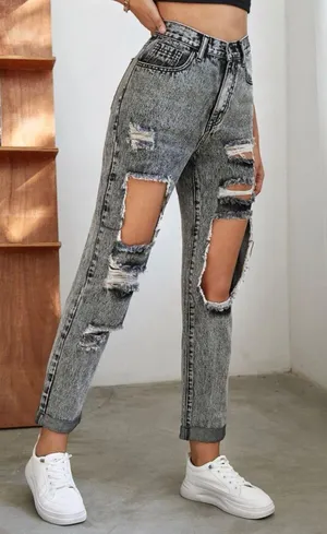 SheIn ripped Jeans thumbnail 1