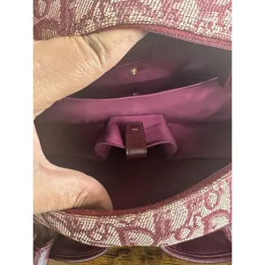 Christian Dior Double Saddle Trotter Satchel Bag Bordeaux Monogram Italy Lock thumbnail 3