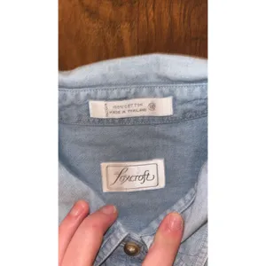 Vintage foxcroft denim/ chambray button with safari embroidery zoo denim animals thumbnail 7