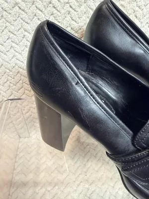 Vtg 90s SKECHERS Womens 6 Chunky Platform Loafers Buckle Black‎ Faux Leather Y2K thumbnail 8
