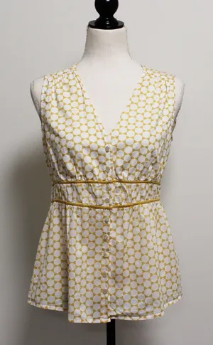 Banana Republic Sleeveless V Neck Geometric Blouse thumbnail 1