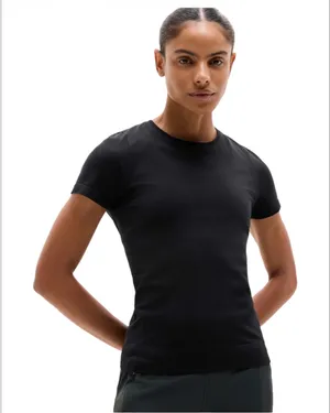 Athleta In Motion Seamless Tee Workout Top Shirt L Black thumbnail 1