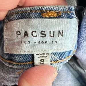 Pacsun Denim Overall Mini Skirt‎ Medium Wash Women's Size Small thumbnail 3