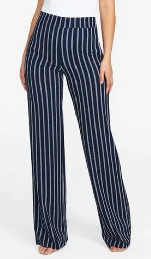 Abercrombie & Fitch Wide Leg Blue White Pinstripe Trouser Pants Size XS thumbnail 1