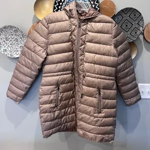 Kenneth‎ Cole New York Womens Taupe Quilted Hooded Puffer Jacket Parka Large L thumbnail 1