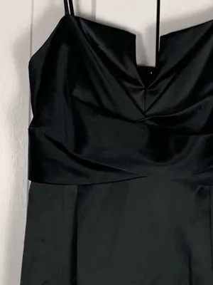 White House Black Market Dress Size 6 Black Satin Sweetheart Cocktail Sheath thumbnail 5