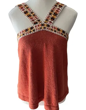 Madewell Terracotta‎ and Multicolor Strappy Tank Top Knit Sweater Boho Casual XS thumbnail 1