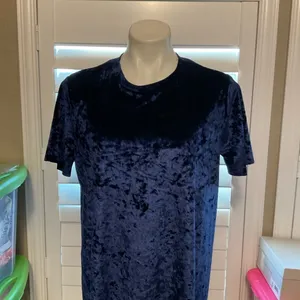 Xhilaration Velvet Dress in Rich Blue thumbnail 2
