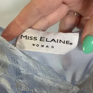 Vintage Sky Baby Blue Cinderella Silky Lace Maxi Slip Dress Miss Elaine XL thumbnail 8