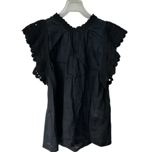 Ulla Johnson Handmade Kai Ramie black flounce Goth feminine blouse 10 thumbnail 2