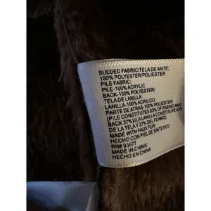 St. John’s Bay Faux Suede/Fur Coat Brown Midi Jacket Size1X Hooded Button Close thumbnail 5