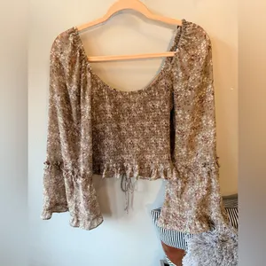 Altar’d State Floral Tan Top Size Small thumbnail 9