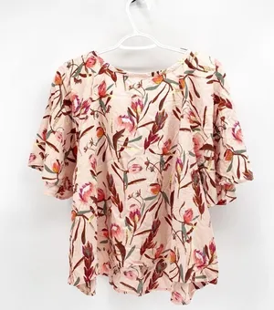Ava & Viv peach pink floral summer peasant top thumbnail 7