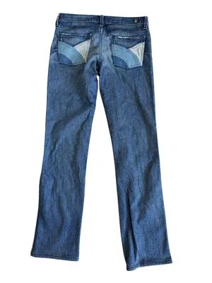 7 FOR ALL MANKIND Straight Peg Blue Pocketed Jeans Size 26 thumbnail 7