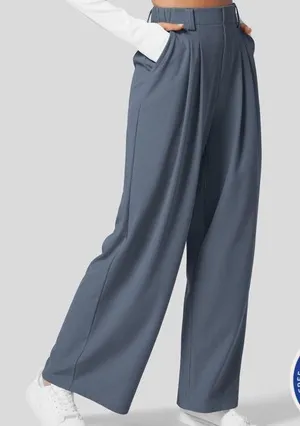 Halara Flex™ High Waisted Plicated Side Pocket Wide Leg Waffle Work Pants thumbnail 1