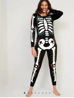 Old Navy Long Sleeve Skeleton Onesie Neon/White/Black thumbnail 4