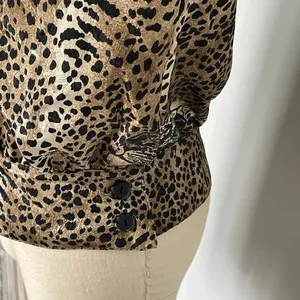 Vintage Leopard Print Blouse Animal Pattern Top Chic Street Style M/L thumbnail 9