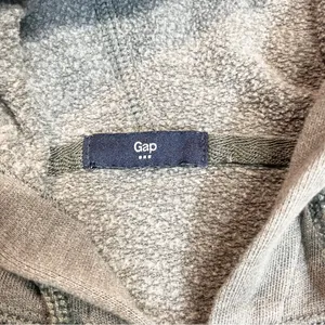 Gap Logo Gray Y2K Zip Up Hoodie‎ Unisex Size Medium thumbnail 2