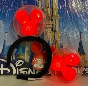 Disney parks red Mickey Mouse balloons light up Minnie Mouse ears NWT thumbnail 1