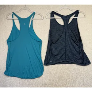 Lululemon Racerback Tank Top Womens Medium Blue Grey Swiftly Tech Run Yoga‎ Gym thumbnail 2