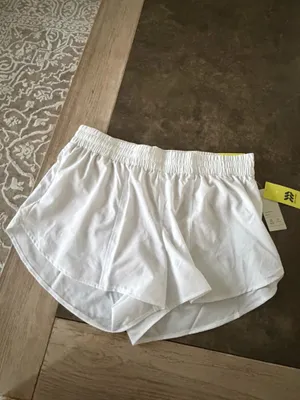 Women's Woven Mid-Rise Run Shorts 3" - All In Motion™ White thumbnail 3