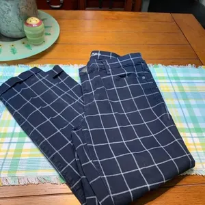 Ann Taylor LOFT Navy White Windowpane Plaid “Modern Ankle Skinny” Jeans Sz 25/0 thumbnail 5