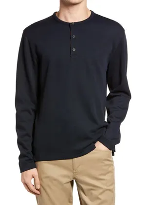 Vince Mens Classic Henley Long Sleeve thumbnail 1