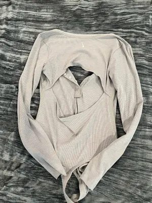 Nike Women's Gray Long Sleeve Bodysuit Size L thumbnail 2