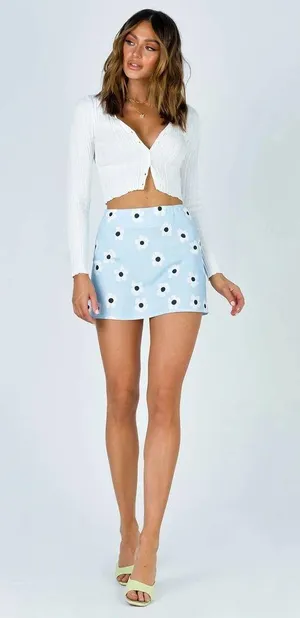 Princess Polly Shelly Mini Skirt Blue thumbnail 1