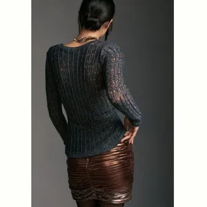 Anthropologie Pilcro Long-Sleeve Open-stitch Netting Sweater thumbnail 3