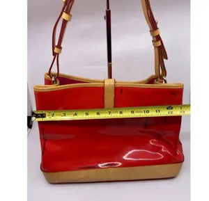 DOONEY & BOURKE Red Tan Large Leather Tote Bag thumbnail 5