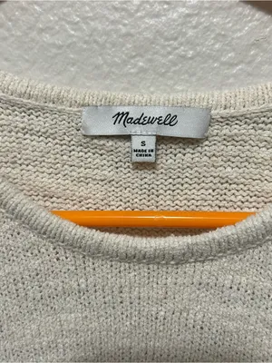 Madewell Kimble Stripe Sleeve Sweater Size Small Red Cream Minimalist Coastal thumbnail 5