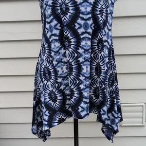 Fig & Blu Sleeveless Tie Dye Tunic Top | Tie Dye Sleeveless Shirt thumbnail 3