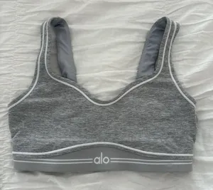 Alo Grey Sports Bra Yoga thumbnail 1