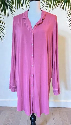 Victoria’s Secret Pink Modal Button Front Sleep Shirt Nightgown XL thumbnail 1