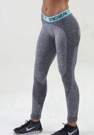 GYMSHARK Flex Leggings Women’s Medium Gray Low-Rise Seamless Ankle Length thumbnail 1