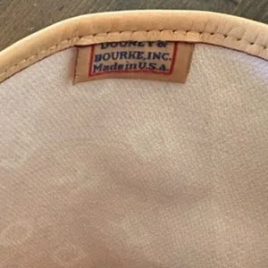 Dooney & Bourke Large Tote Bag Purse Tangerine Canvas Leather Designer‎ Monogram thumbnail 3