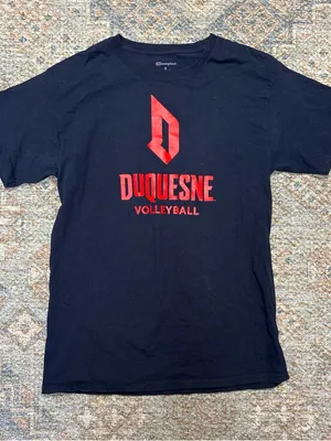 Columbia Black Tee with Red Duquesne Volleyball Graphic thumbnail 2