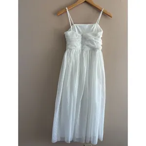 Lulus Darling Sweetheart White Swiss Dot Ruched Midi Dress Size XS bridal Shower thumbnail 5