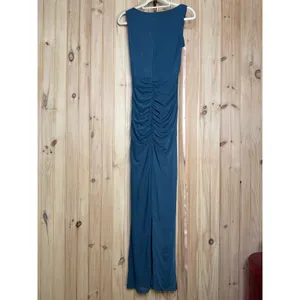 NWT Lulus Aveline Dark Slate Jersey Knit Ruched Bodycon Maxi Dress Bridesmaid S thumbnail 5