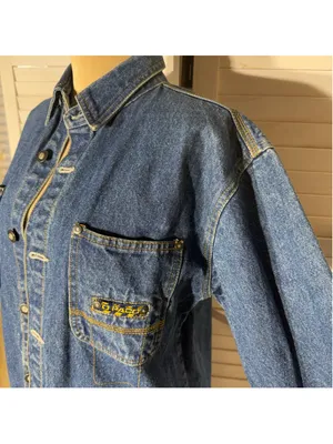 Paco vintage 90s Y2K blue denim jacket shacket grunge rocker biker streetwear M thumbnail 7
