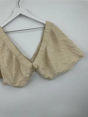 Aerie Boho Pool To Party Flutter Sleeve Crop Top Size XL Whimsical thumbnail 5
