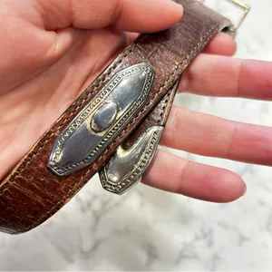 Brighton Brown Leather w/ Silver Detail Size Large‎ Woman’s Belt thumbnail 9