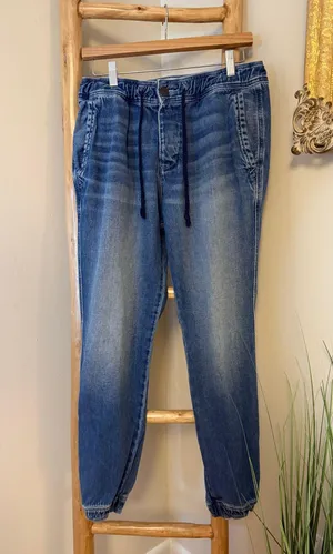 Abercrombie & Fitch Denim Jean Joggers Medium Vintage Y2K thumbnail 1